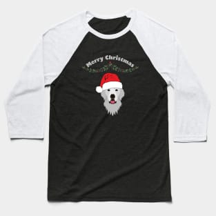 Santa Pyrenean Mountain Dog with Mistletoe Baseball T-Shirt